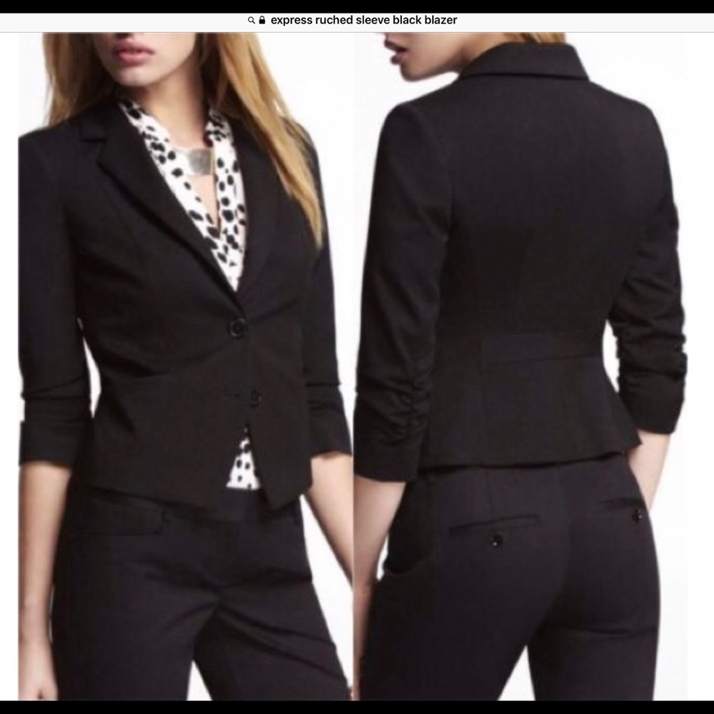EXPRESS blazer with rouched sleeves.